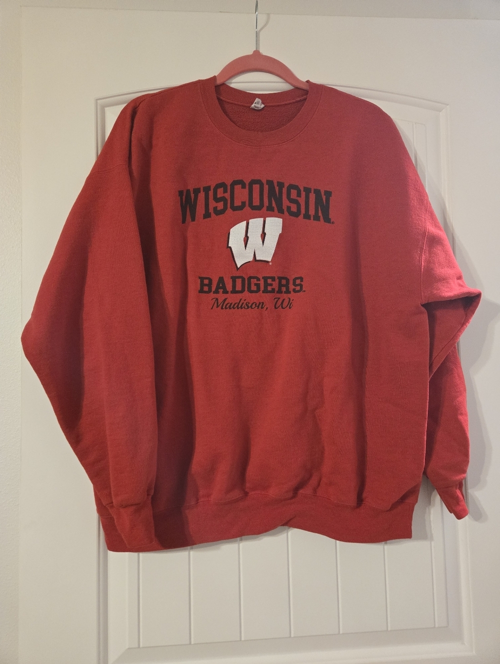 Hanes Red Wisconsin Badgers Crewneck Sweatshirt
